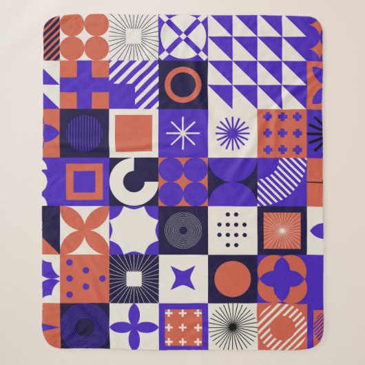 Modernes Bauhaus: Bold Geometric Pattern. Sherpadecke (Vorderseite)