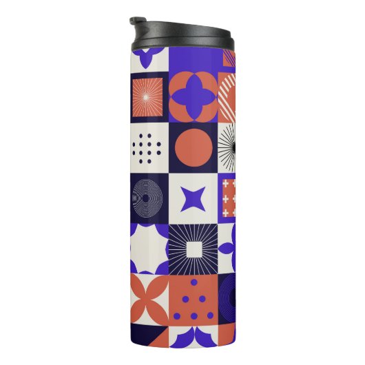 Modernes Bauhaus: Bold Geometric Pattern. Thermosbecher (Nach rechts gedreht)
