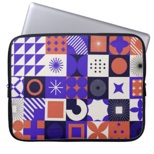 Modernes Bauhaus: Fettes geometrisches Muster. Laptopschutzhülle