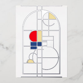 Modernes Bauhaus, Leder, Silber, Folieneinladung