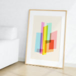 Modernes Bauhaus Pastel Trendy Geometric Poster<br><div class="desc">Die moderne abstrakte Wandkunst mit sich überlappenden geometrischen Farbblöcken in lebhaften Pastelltönen und kühnen Farbtönen verleiht Ihrem Raum eine fröhliche Note. Die klaren Linien und das minimalistische Design schaffen ein Gefühl von Tiefe und Bewegung, perfekt für moderne und moderne Dekoration. Dieses als bedruckbare und bedruckbare Wandkunst erhältliche Stück eignet sich...</div>