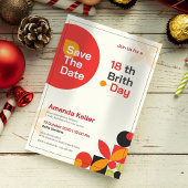 Modernes Bauhaus zum 18. Geburtstag Einladung