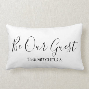 Modernes Be Our Guest Name Zimmer Lendenkissen