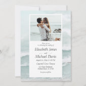 Modernes Beach Blue Ocean Wave Summer Foto Hochzei Einladung (Vorderseite)