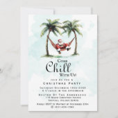 Modernes Beach "Come Chill With Uns" Weihnachts-Pa Einladung (Vorderseite)