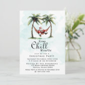 Modernes Beach "Come Chill With Uns" Weihnachts-Pa Einladung (Stehend Vorderseite)