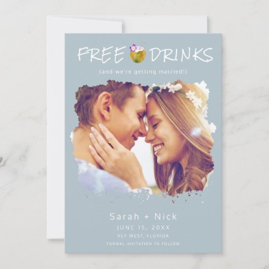 Modernes Beach Foto Hochzeit retten das Datum Save The Date (Vorderseite)