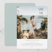 Modernes Beach Foto Save the Date gerundet (Vorne/Hinten)