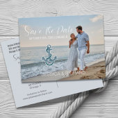 Modernes Beach Nautical Wedding Foto Save the Date Ankündigungspostkarte