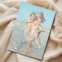 Modernes Beach Romance Budget Overlay Foto Hochzei