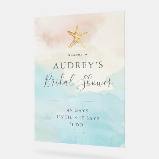 Modernes Beach Themed Brautparty Willkommen Acrylschild (Winkel)