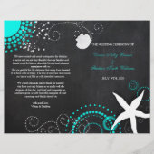 Modernes Beach Wedding Celebration Bi Fold Program (Vorderseite)