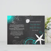 Modernes Beach Wedding Celebration Bi Fold Program (Stehend Vorderseite)