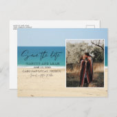 Modernes Beach Wedding Foto Save the Date Postkarte (Vorne/Hinten)