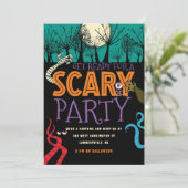 Modernes Beängstigendes Halloween Kostüm Kinder Pa Einladung (Stehend Vorderseite)