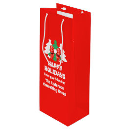 Modernes, bearbeitbares Business Happy Holidays Co Geschenktüte Für Weinflaschen