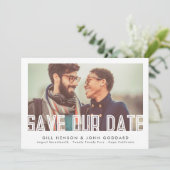 Modernes, bearbeitbares Foto mit fett formatiertem Save The Date (Stehend Vorderseite)