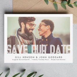 Modernes, bearbeitbares Foto mit fett formatiertem Save The Date