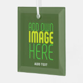 MODERNES BEARBEITBARES WALD GRÜNES BILD-TEMPLATE ORNAMENT AUS GLAS (Vorderseite links)