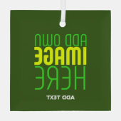 MODERNES BEARBEITBARES WALD GRÜNES BILD-TEMPLATE ORNAMENT AUS GLAS (Rückseite)