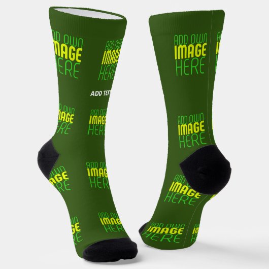 MODERNES BEARBEITBARES WALD GRÜNES BILD-TEMPLATE SOCKEN (Gewinkelt)