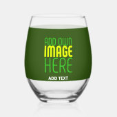 MODERNES BEARBEITBARES WALD GRÜNES BILD-TEMPLATE WEINGLAS OHNE STIEL (Vorderseite)