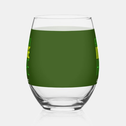 MODERNES BEARBEITBARES WALD GRÜNES BILD-TEMPLATE WEINGLAS OHNE STIEL (Rechts)