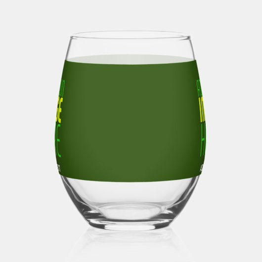 MODERNES BEARBEITBARES WALD GRÜNES BILD-TEMPLATE WEINGLAS OHNE STIEL (Links)