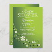 Modernes Beautiful Irish Kleeblatt Brautparty Einladung (Vorne/Hinten)