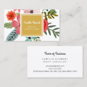 Modernes Beauty-Berater Rot-Rosa-Blume Visitenkarte (Vorne/Hinten)