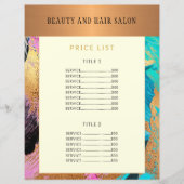 Modernes Beauty-Salon-Service-Menü Werbeaktion Fly (Vorderseite)