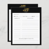 Modernes, bedrücktes Schwarz-Gold-Mit Monogramm Re (Vorne/Hinten)