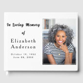 Modernes Beerdigungs-Foto | In Love Memory Minimal Gästebuch (Vorderseite)