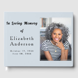 Modernes Beerdigungs-Foto | In Love Memory Minimal Gästebuch