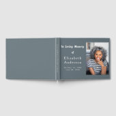 Modernes Beerdigungs-Foto | In Love Memory Minimal Gästebuch (Voll)