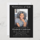 Modernes Beerdigungs-Foto | Minimale Lebensdauer Einladung (Vorderseite)