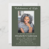 Modernes Beerdigungs-Foto | Minimale Lebensdauer Einladung (Vorderseite)