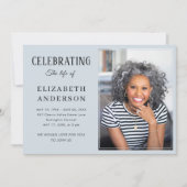 Modernes Beerdigungs-Foto Minimalistisch Einfache  Einladung (Vorderseite)