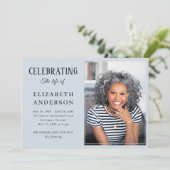 Modernes Beerdigungs-Foto Minimalistisch Einfache  Einladung (Stehend Vorderseite)