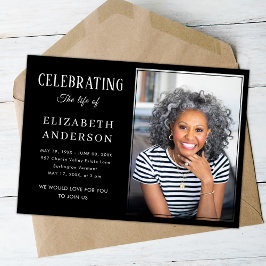 Modernes Beerdigungs-Foto Minimalistisch Einfache Einladung