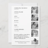 Modernes Beerdigungsprogramm Einladung (Rückseite)