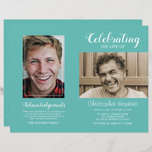 Modernes Beerdigungsprogramm für das Aquamarine Fo (Vorne/Hinten)