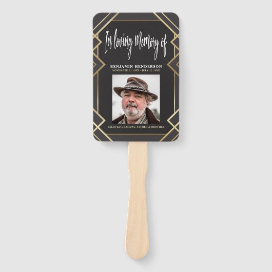 Modernes Beerdigungsprogramm für das Goldene Foto Fächer (Vorderseite)