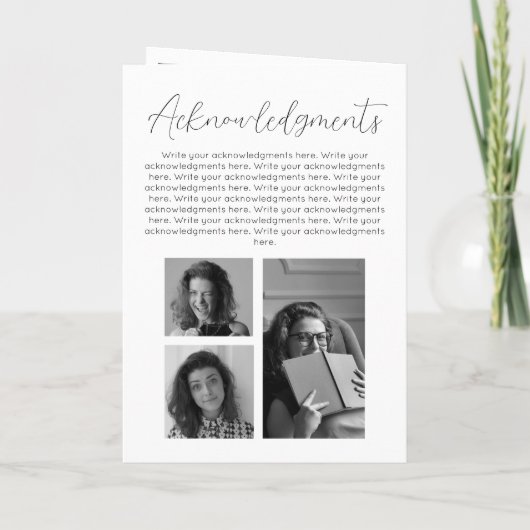 Modernes Beerdigungsprogramm - Minimalistische Ged Programm (Rückseite)