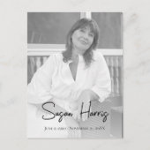 Modernes Beerdigungsprogramm Postkarte (Vorderseite)