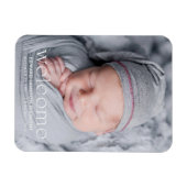 Modernes Begrüßungs-Baby-Foto Geburtserklärung Magnet (Horizontal)