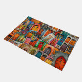 Modernes Begrüßungs-Zuhause Vintag-Türmuster Fußmatte (Schrägansicht)