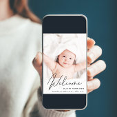 Modernes Begrüßungsfoto Collage Birth Ankündigung