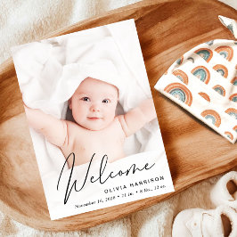 Modernes Begrüßungsfoto Collage Birth Ankündigung