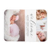 Modernes Begrüßungsfoto Collage Birth Magnet (Horizontal)